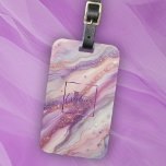 Elegant Purple Lavender Marble with Glitter Veins Luggage Tag<br><div class="desc">Elevate your travel style with this stunning customizable luggage tag. The design features a purple lavender marble that mimics the natural beauty of stone, creating a sophisticated and elegant look. Intricate glitter veins and swirls run through the marble pattern, adding a touch of sparkle and luxury. The text area is...</div>