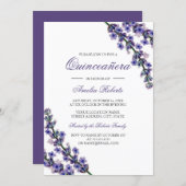 Elegant Purple Lavender Quinceanera Invitation (Front/Back)