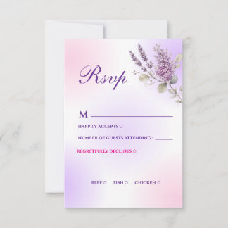 Elegant Purple Lavender RSVP Card