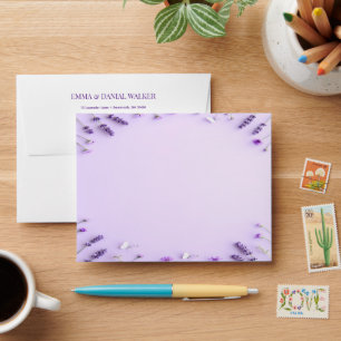Elegant Purple Lavender Wedding Return Address Envelope