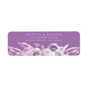 Elegant Purple Lavender Wedding Return Address Label