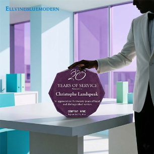 Elegant Purple Leather Luminescent Light Ray Acrylic Award