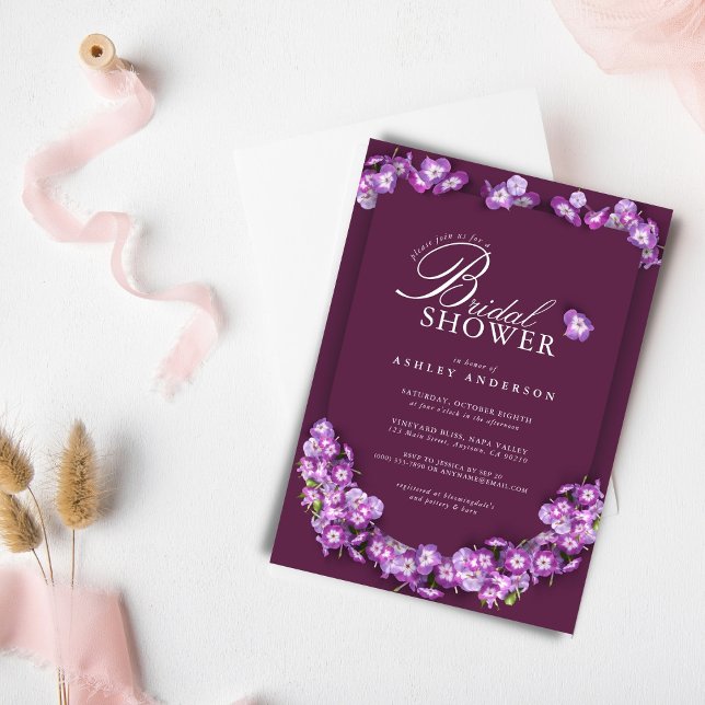 Elegant Purple Lilac FinnArch Floral Bridal Shower Invitation (Creator Uploaded)