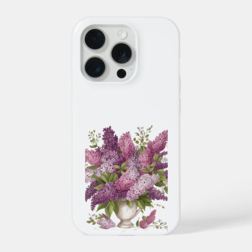 Elegant Purple Lilac Flowers Bouquet Vase iPhone  15 Pro Case