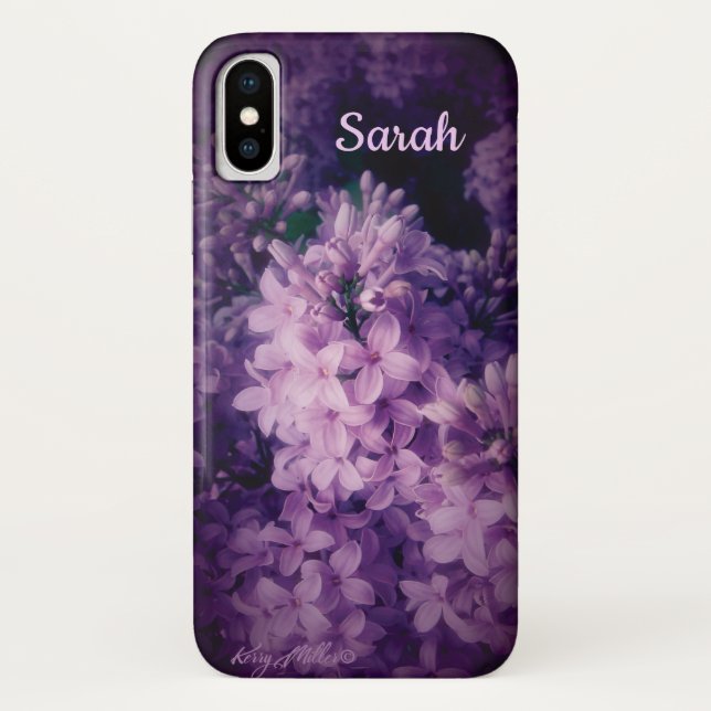 Elegant Purple Lilac Flowers Case-Mate iPhone Case (Back)