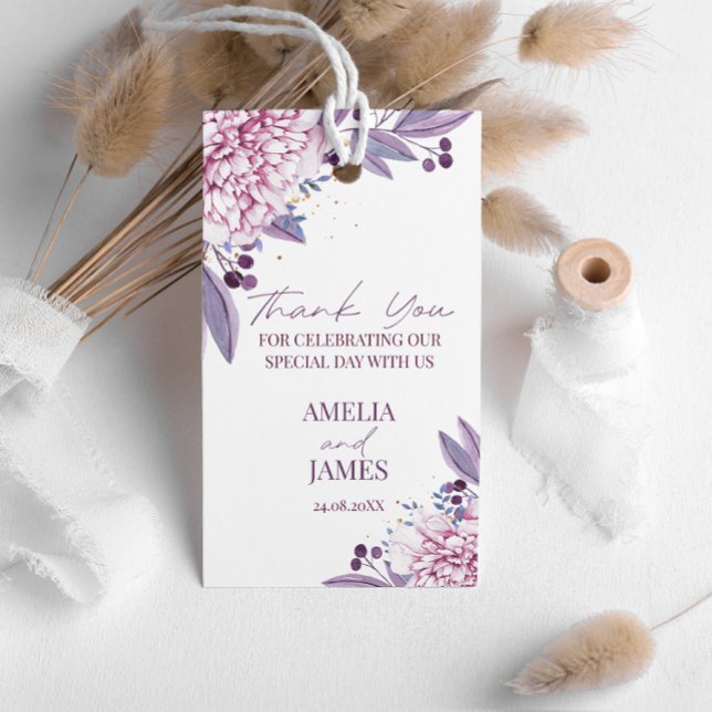 Elegant Purple Lilac Lavender Flower Boho Gift Tag (Creator Uploaded)