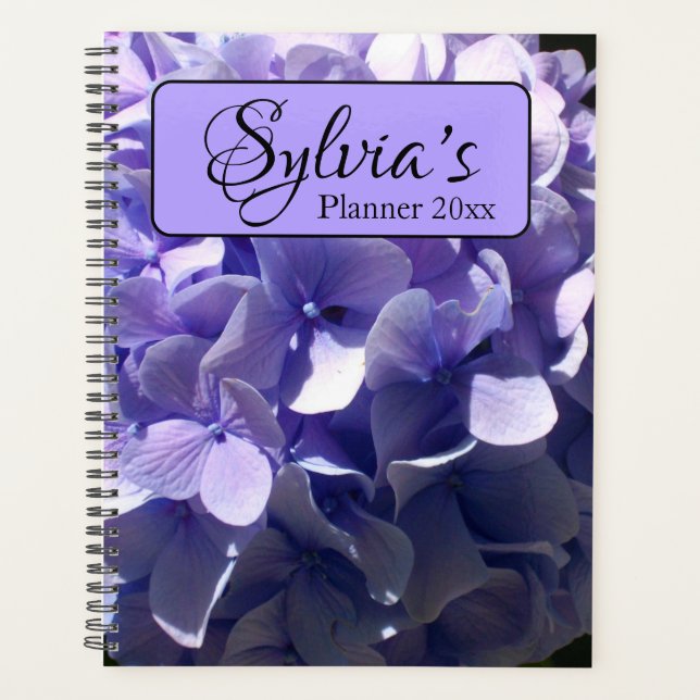 Elegant Purple lilac lavender Hydrangeas for her  Planner (Front)