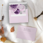 Elegant Purple Lilac Silver Floral Wedding Envelope<br><div class="desc">The inside of this elegant modern wedding invitation envelope features a purple and lavender watercolor floral design trimmed with faux silver glitter. Customize the back flap with the names of the bride and groom in charcoal gray handwriting script and return address in charcoal gray copperplate font on a lilac or...</div>