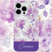 Elegant purple lilac watercolor floral design