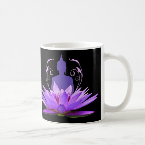 Elegant Purple Lotus Flower Meditation Coffee Mug