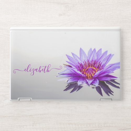 Elegant Purple Lotus Lake Personalized HP Laptop Skin