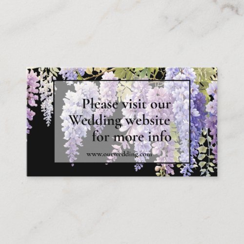 Elegant purple magenta watercolor wisteria floral  enclosure card