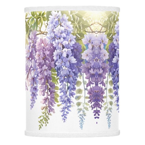 Elegant purple magenta watercolor wisteria floral  lamp shade