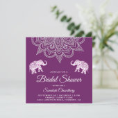Elegant Purple Mandala Indian Bridal Shower Invitation (Standing Front)