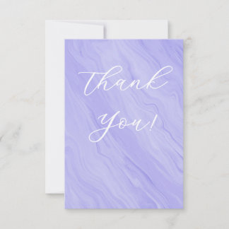 Elegant Purple Marble Thank You Card with Wedding 