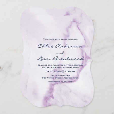 Elegant Purple Marble Wedding Invitation