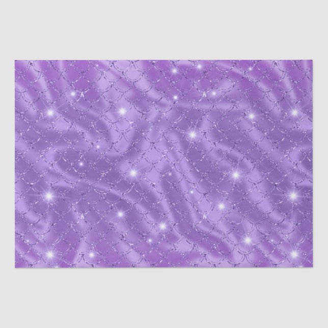 Elegant Purple Mermaid Scales Metallic Glitter Tissue Paper (Front)