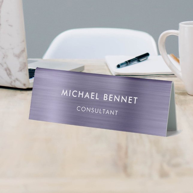 Elegant Purple Metallic Professional Business Table Tent (Creator Uploaded)