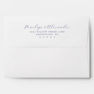 Elegant Purple Minimalist Calligraphy Envelope