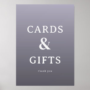 Elegant Purple Minimalist Cards & Gifts Sign Holder