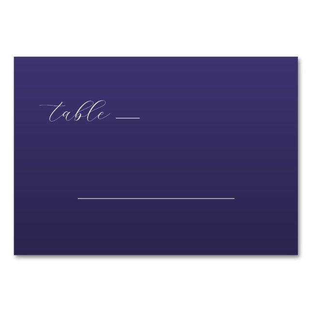 Elegant Purple Minimalist Line Table Number (Front)