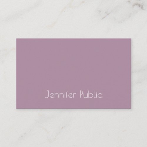 Elegant Purple Modern Minimalistic Template Trendy Business Card