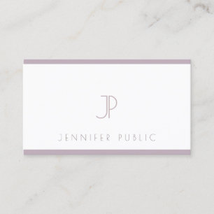 Elegant Purple Modern Simple Minimalist Plain Luxe Business Card