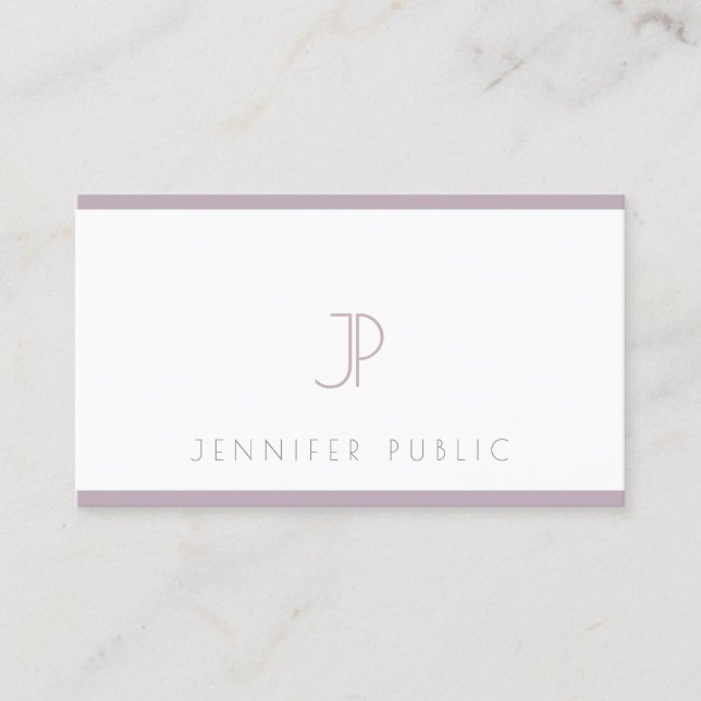 Elegant Purple Modern Simple Minimalist Plain Luxe Business Card (Front)