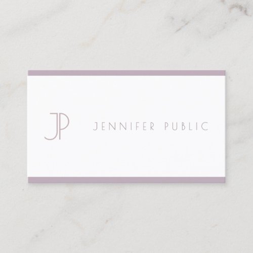 Elegant Purple Modern Smart Minimalist Plain Top Business Card