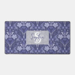 Elegant Purple Monochrome Damask Personalized Desk Mat