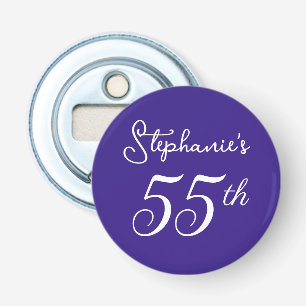 Elegant Purple Monogram 55th Birthday Party Bottle Opener