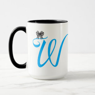  Elegant Purple Monogram Letter W Coffee Mug