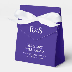 Elegant Purple Monogram Wedding Favor Boxes