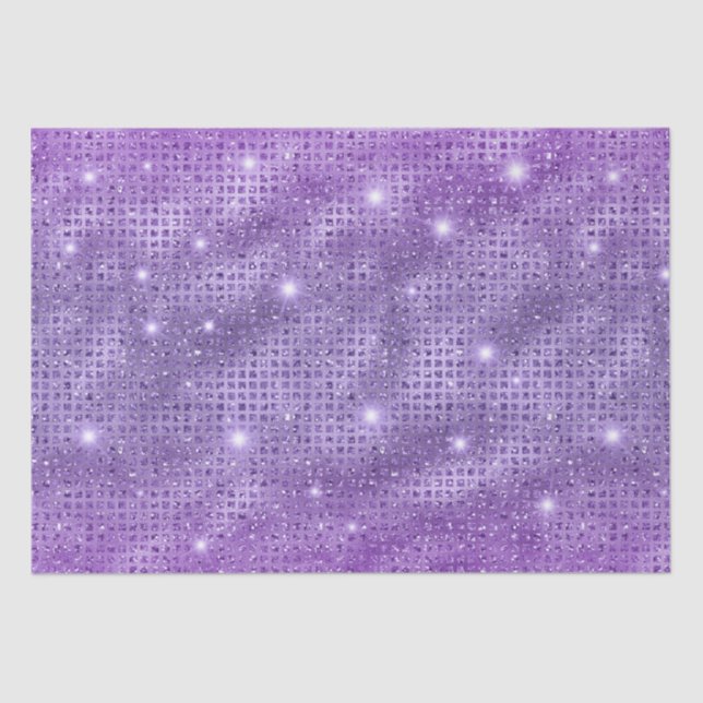 Elegant Purple Mosaic Metallic Glitter Pattern Tissue Paper (Front)