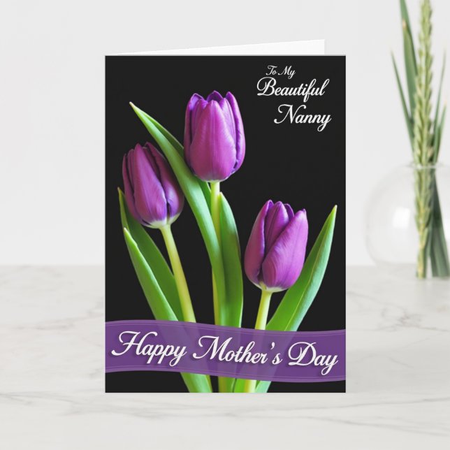 Elegant Purple Mothers Day Card (Front)