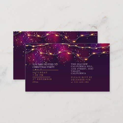 Elegant Purple Neon Holly Personalized Christmas Enclosure Card