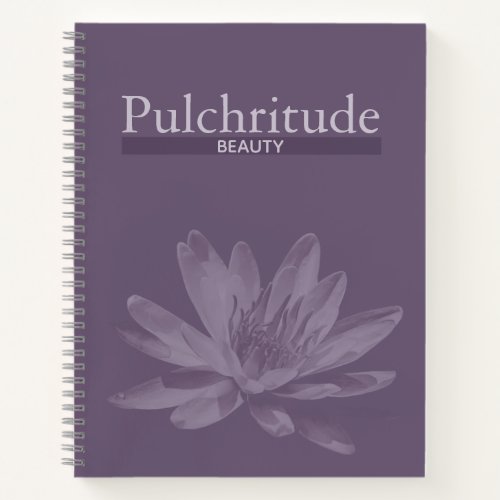 Elegant Purple Notebook with Water Lily Flower