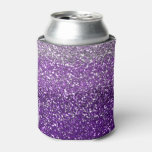 Elegant Purple  Ombre Glitter Sparkle Can Cooler at Zazzle