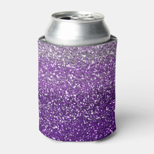 Elegant Purple Ombre Glitter Sparkle Can Cooler