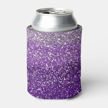 Elegant Purple  Ombre Glitter Sparkle Can Cooler by InTrendPatterns at Zazzle