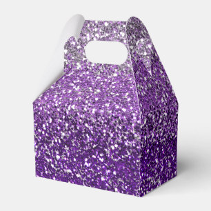 Elegant Purple Ombre Glitter Sparkly Favor Boxes