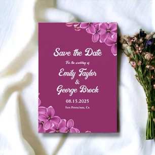Elegant Purple Orchid Flower Boho Floral Wedding Save The Date