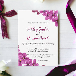 Elegant Purple Orchid Flower Summer Floral Wedding Invitation