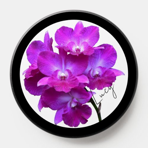 Elegant Purple Orchids Flower Phone Grips