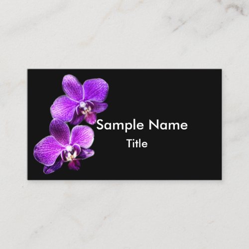 elegant purple orchids flower photography business card