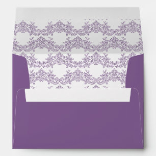 Elegant Purple Ornate Wedding Envelope