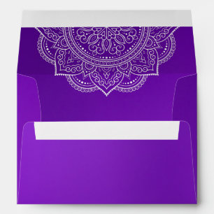 Elegant Purple Paisley Indian Wedding Invitation E Envelope