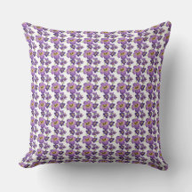 Elegant Purple Pansy Botanical Pattern Throw