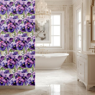 Elegant Purple Pansy Shower Curtain