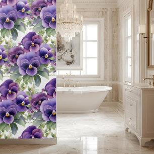 Elegant Purple Pansy Shower Curtain